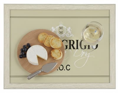 Mars & More Schootkussen Laptray - wijn pinot grigio print - 43 x 33 cm - Dienblad voor op schoot