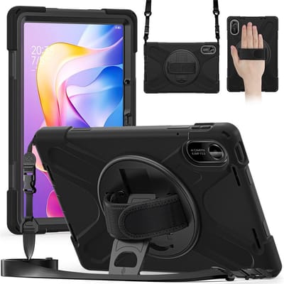 Coverup Tablethoes geschikt voor Xiaomi Redmi Pad 2 Hoesje - Heavy Duty Case met Schouderstrap - Zwart
