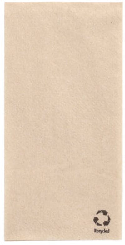 500 Servetten, 1-laags 1/8 vouw 33 cm x 33 cm natuur gemaakt van gerecycled papier