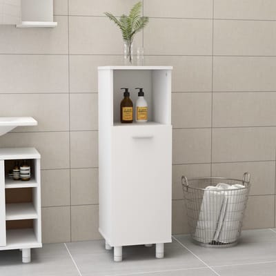 vidaXL - Badkamerkast - 30x30x95 - cm - bewerkt - hout - wit