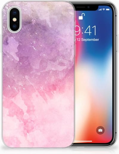 Hoesje maken Apple iPhone X | Xs Pink Purple Paint