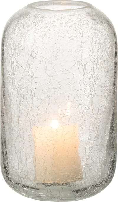 J-Line windlicht Craquelé - glas - transparant - small