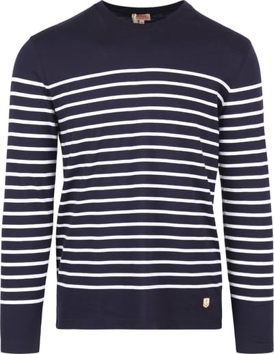 Armor-Lux Port-Louis T-Shirt Strepen Donkerblauw - Maat XL - Heren - Casual T-shirts