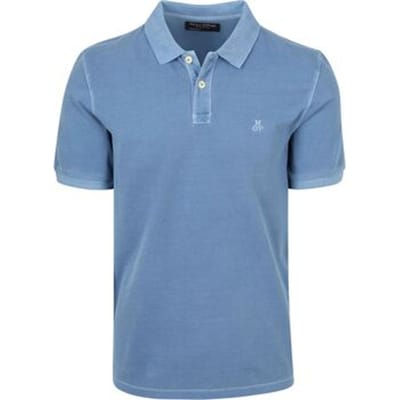 Polo Shirt Korte Mouw Marc O'Polo Poloshirt Piqué Provincial Blauw