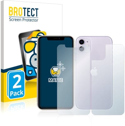 BROTECT - Screenprotector voor Apple iPhone 11 (Voor+Achter) - Folie Beschermfolie matte 2 Stuks
