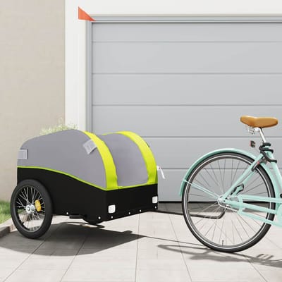 vidaXL - Fietstrailer - 45 - kg - ijzer - zwart - en - groen