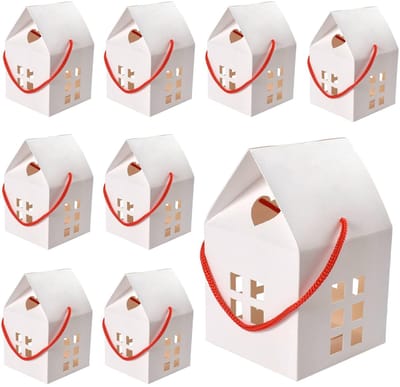 Dailygoods- Geschenkdozen 26 stuks - Kraftpapier - Snoepdoosjes - Taartdoos - Cadeauverpakking - 300g Wit Karton - 8 x 8 x 7,5 cm