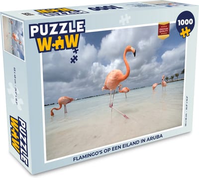 Puzzel Flamingo's op een eiland in Aruba - Legpuzzel - Puzzel 1000 stukjes volwassenen