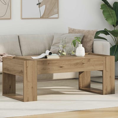 vidaXL - Salontafel - Artisan - Eiken - 110 - x - 50 - x - 41 - cm - Bewerkt - hout