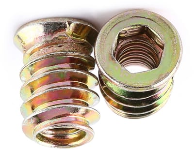 Jhubersproducts - Holle Zeskantkophulzen - Schroefdraad voor Houten Meubels - Duurzaam Koolstofstaal - M6 x 15 mm - 20 Stuks - Ideaal voor Meubelbouw