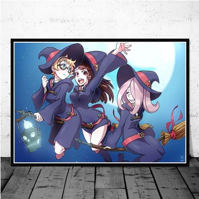 Peinture diamant 5d, décor mural, fait à la main, image de petite sorcière académique, point de croix 20X30CM blue