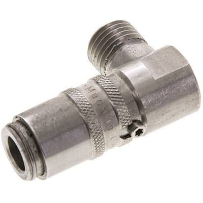 RVS DN 6 Tempereerkoppeling Snelkoppeling M14x1.5 Buitendraad 90-deg
