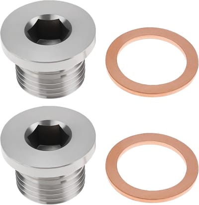 Set van 2 inbussleutels M16 x 1.5 mm van roestvrij staal met koperen ring voor zuurstofsensor en uitlaatsysteem installatie