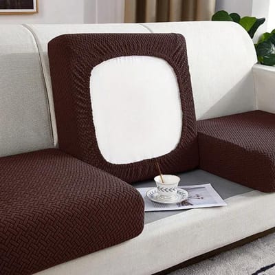 Dikke Jacquard Sofa Zitkussenhoes Meubelbeschermer Bankhoezen voor Banken Anti-stof Verwijderbare Zitkussenhoes Kinderen Huisdieren Normal Size (S)-1pc