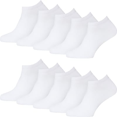 20 Pack Enkelsokken Heren Dames - 20 paar - Katoen - Wit - Maat 35-40 - Korte Sokken SK-502
