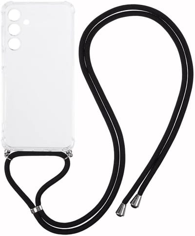 Schokbestendig Transparant Hoesje met Koord Geschikt voor Samsung Galaxy A16 | Shockproof Back Cover met Ketting | Flexibel TPU | Doorzichtig