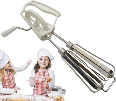 Handmixer - Keukenmixer Roerder - Efficiënt Bakken - Dubbele Mengkoppen - 25 cm - Wit