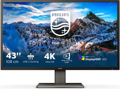 Philips | 439P1/00 | 43   | VA | 4K UHD | 16:9 | 4 ms | 400 cd/m² | Koptelefoonaansluiting | Aantal HDMI-poorten 3 | 60 Hz