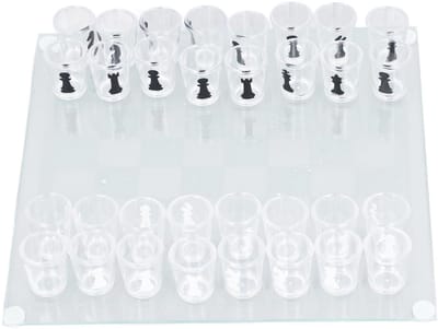Dailygoods- Drinkschaakset met 32 Borrelglaasjes - Duurzaam Materiaal - Spelavonden - Feesten - Reizen - Unieke Speelervaring - Drinkspel