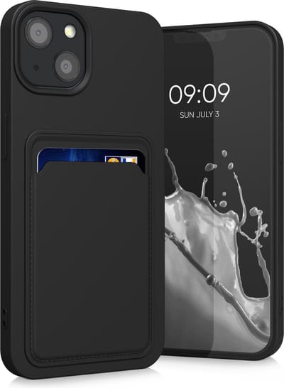 kwmobile telefoonhoesje geschikt voor Apple iPhone 13 - Hoesje met pasjeshouder - TPU case in zwart