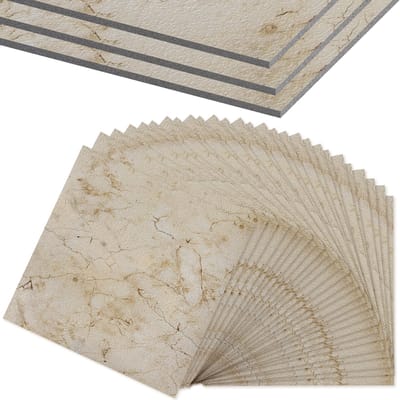 ACXIN PVC Vinyl Vloertegels Zelfklevend vierkant - 27 Stuks - 2,51 m² - Keuken / Woonkamer / Balkon - Beige