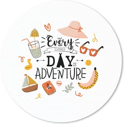 Muismat rond 20x20 cm - Mousepad Zomer - Zonnebril - Cocktail - Ronde muismatten