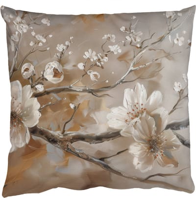 Sierkussens - Kussentjes Woonkamer - 50x50 cm - Bloemen - Natuur - Wit - Bloesem - Abstract