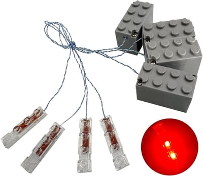 Luminous Bouwstenen Set met LED Lichten - 4 Stukken Bouwblokken voor Creatieve DIY Projecten en Spelplezier