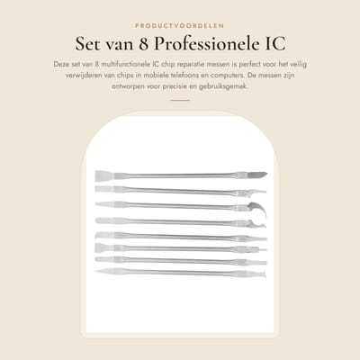 Dailygoods- Reparatiemes Set van 8 - Professionele IC Chip - Multifunctionele CPU Remover - Mobiele Telefoon Reparatie - SSD/Harde Schijf - Dubbele Hefboomkop - Chiptool