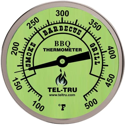 BBQ Thermometer voor Barbecue en Smoker - 7.5 cm Gloeiende Wijzerplaat met Temperatuurzones - 10 cm Standaard