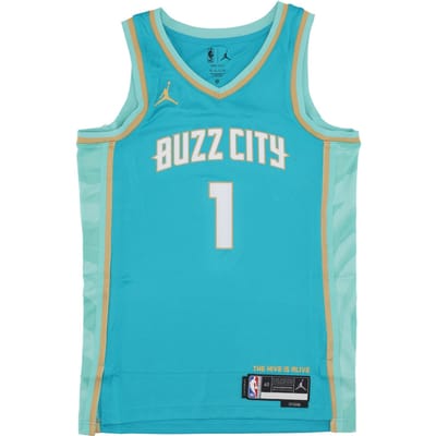 Basketbaltanktop voor heren Nba City Edition 2023/24 Swingman Jersey No 1 Lamelo Ball Chahor Rapid Teal