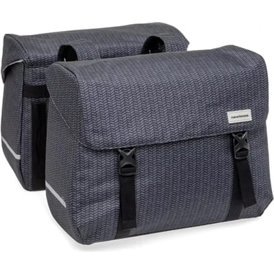 New Looxs ® Nima Mondi Joy Double - Dubbele Fietstas - Geschikt voor elke Bagagedrager - Ook voor Electrische Fietsen - 100% Gerecycled Polyester - Stevig, Ruim en Vormvast - 38L - Zwart