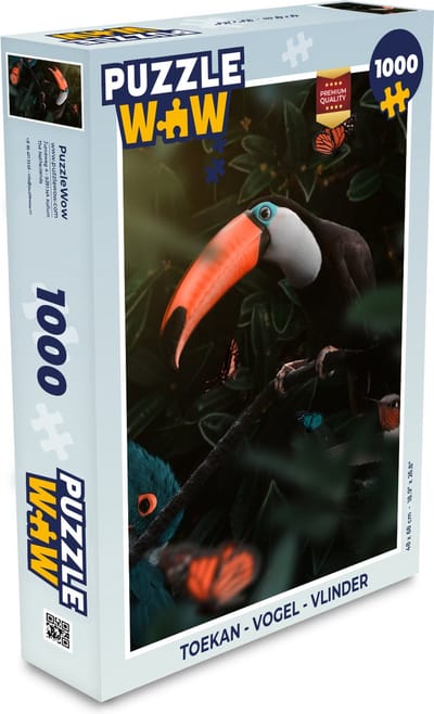 Puzzel Toekan - Vogel - Vlinder - Legpuzzel - Puzzel 1000 stukjes volwassenen