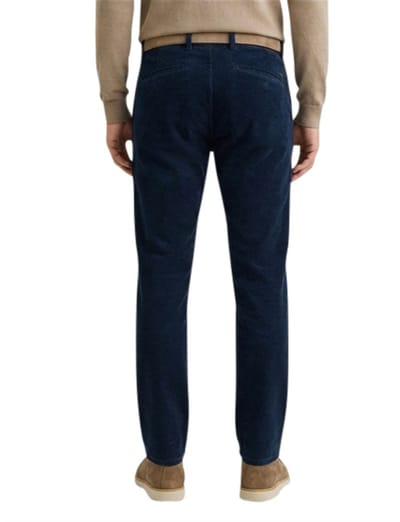 katoenen broek Brax effen donkerblauw normale fit