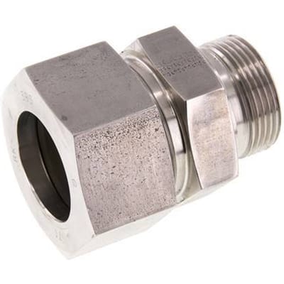 G 1 1/4'' Buitendraad x 38S RVS Rechte Snijring Koppeling 315 Bar DIN 2353 - FL2S-MC-ST-114G-38-S