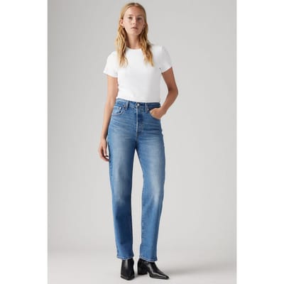 Levi's Ribcage Straight Ankle Jeans Size: W27L29 | Straight Pants Outlet | Dames | Blauw