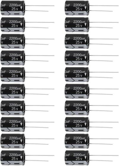 Dailygoods - Radiale Elektrolyt Kondensatoren (20 Stuks, 2200μF, 25V)