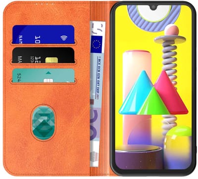 Geschikt voor Samsung Galaxy M31 Telefoonhoesje Bruin Kunstleer Met Magnetische Sluiting - Portemonnee BookCase Met Pasjeshouder - ProtX