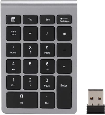 Dailygoods - Draadloze Numerieke Toetsen - 22 Toetsen Toetsenbord - Draagbaar en Handig - IJzergrijs - Financieel Toetsenbord - Perfect voor Laptop en PC