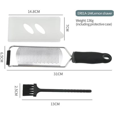 Râpe à fromage et zesteur de citron, outil tranchant et polyvalent en acier inoxydable pour légumes et fruits, trancheuses manuelles, articles de cuisine noir