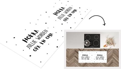 Keukenloper - Loper keuken - Quotes - 'Hoera jullie worden opa en oma' - Spreuken - 120x50 cm - Keukenloper vinyl
