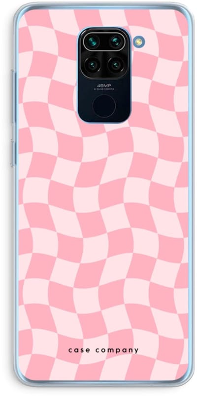 Case Company® - Hoesje geschikt voor Xiaomi Redmi Note 9 hoesje - Grid Roos - Soft Cover Telefoonhoesje - Bescherming aan alle Kanten en Schermrand