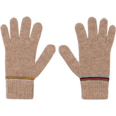 Paul Smith Men Glove Sig Block Strpe Tan Größe: OS | Schals Outlet | Herren