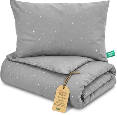 Kinder dekbed zonder hoes 90x120 cm - Katoenen baby deken en kussen set kinderdeken 90 x 120 en kussen 60 x 40 - Dekbedden kinderdekbed voor babybed Oeko-Tex Melkweg
