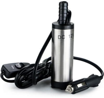 GELLDG Dieselpomp - DC 12V 38mm - Met sigarettenaanstekeraansluiting - Olie-/waterpomp - Geschikt voor auto's, campers en schepen - Kleine zuigpomp - Kan gebruikt worden voor het verpompen van stookolie, diesel en water