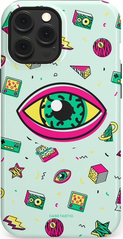 Casetastic Hoesje Geschikt voor Apple iPhone 12 Pro Max Magsafe - Stijlvolle Beschermende Duo-layer Case - Retro 80s vibes