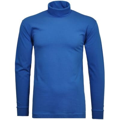 Ragman Long Sleeve Uni Col T-Shirt Single Jersey Blauw / male