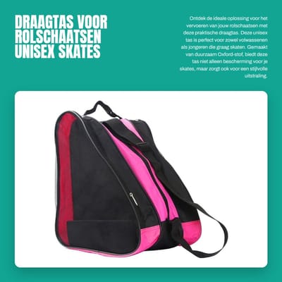 Dailygoods- Draagtas Ademend - Roller Skate Bag - Oxford Doek - Draagbare Handgreep - Schouderriem - 38x39x20cm - Skatebag