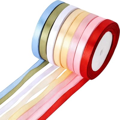 Satin Lint in 8 Macaron Kleuren, 10mm Breed, Perfect voor Cadeaus, Knutselen en Bruiloften, Versiering voor Auto's en Tafels
