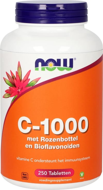 Now Foods - Vitamine C-1000 met Rozenbottel & Bioflavonoïden - Geschikt voor Vegetariërs en Veganisten - 250 Tabletten